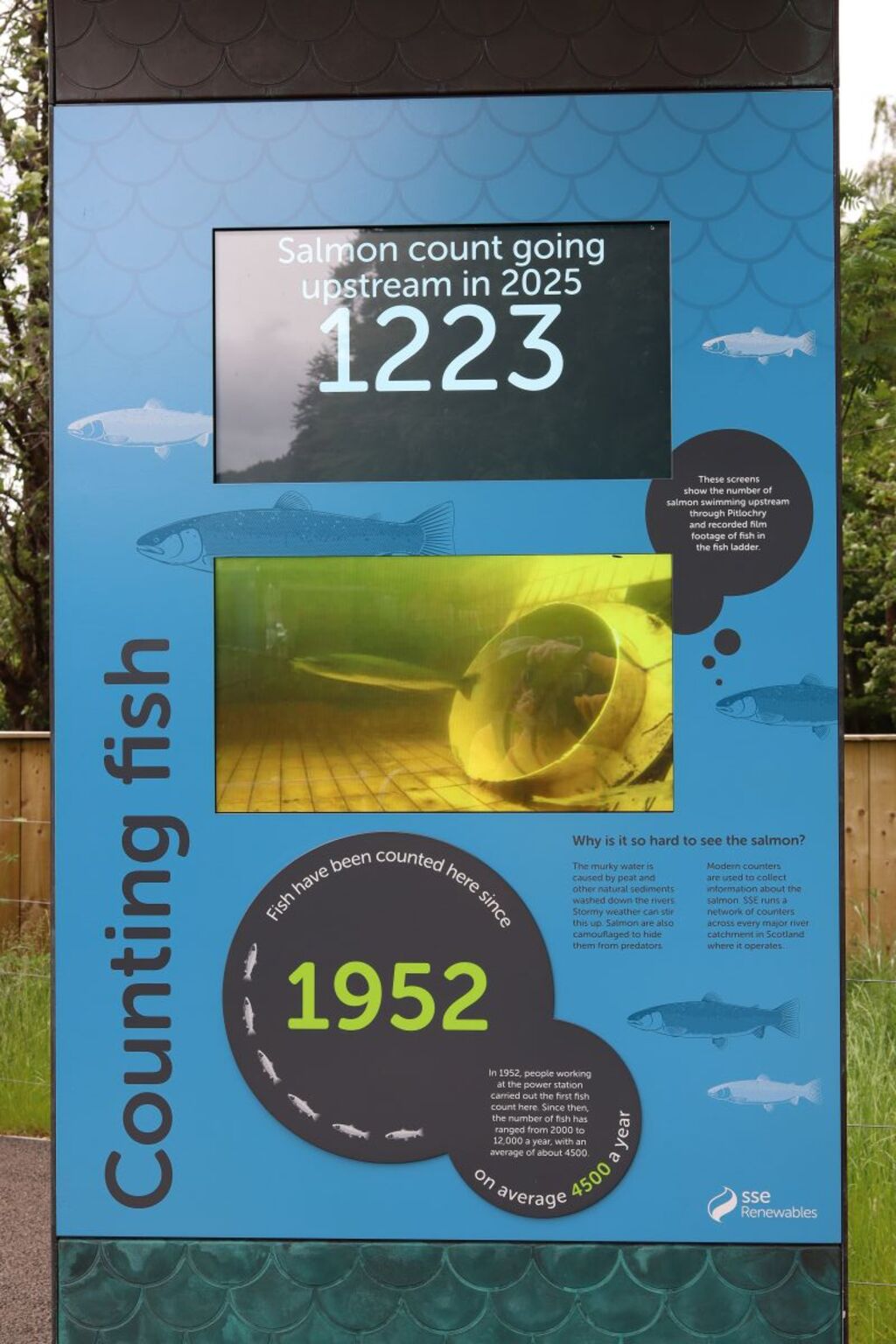 Salmon ladder counter at Pitlochry Dam