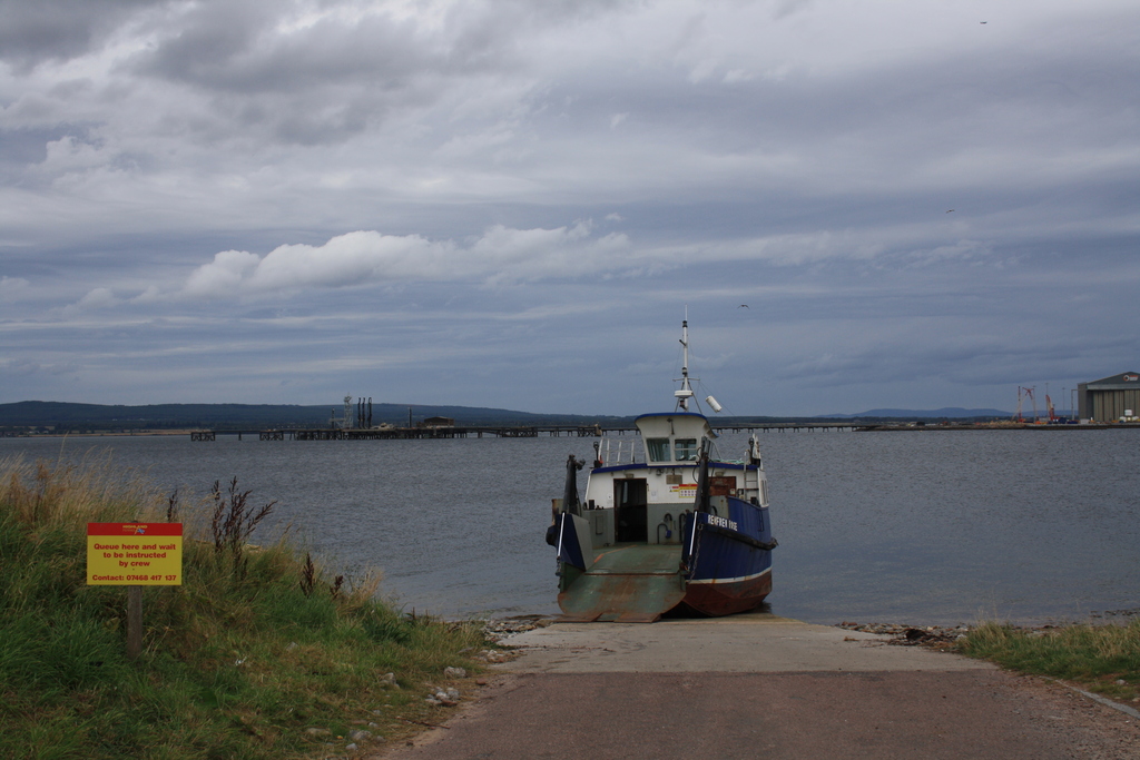 Renfrew Rose ferry at Cromarty slipway