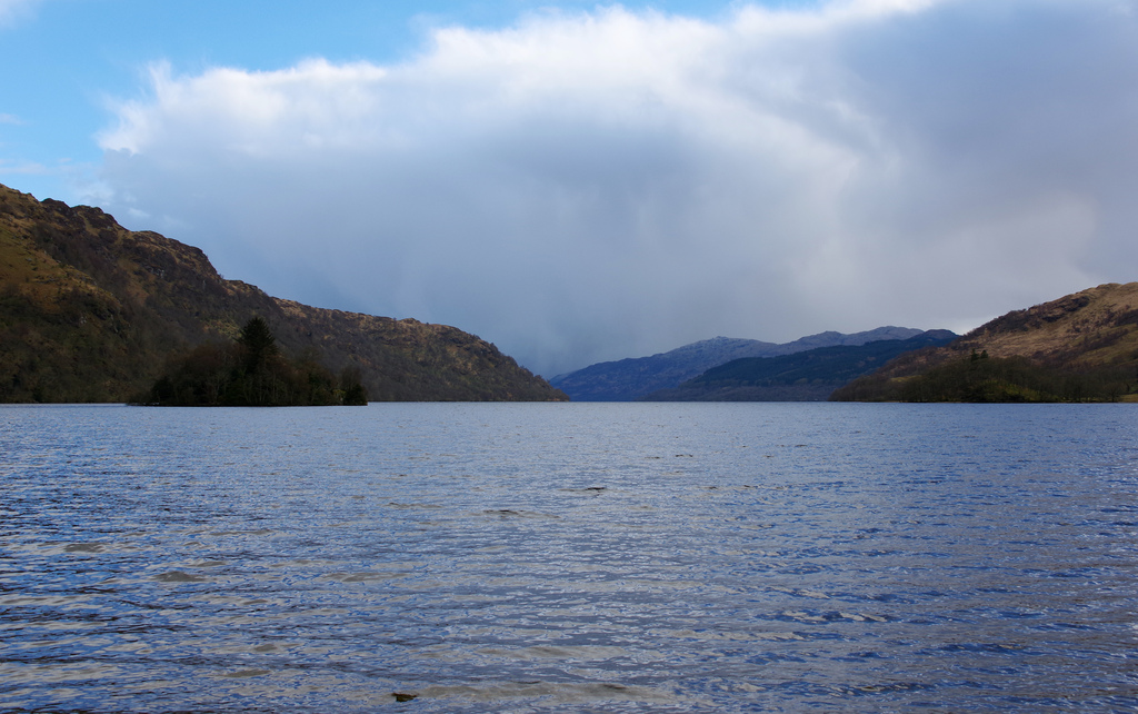 Looking south over Loch Lomond from a promontory near Ardlui