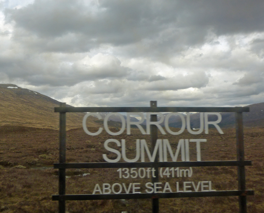 Corrour Summit sign