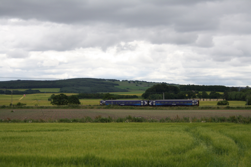 Inverness to Aberdeen train line at Kinloss
