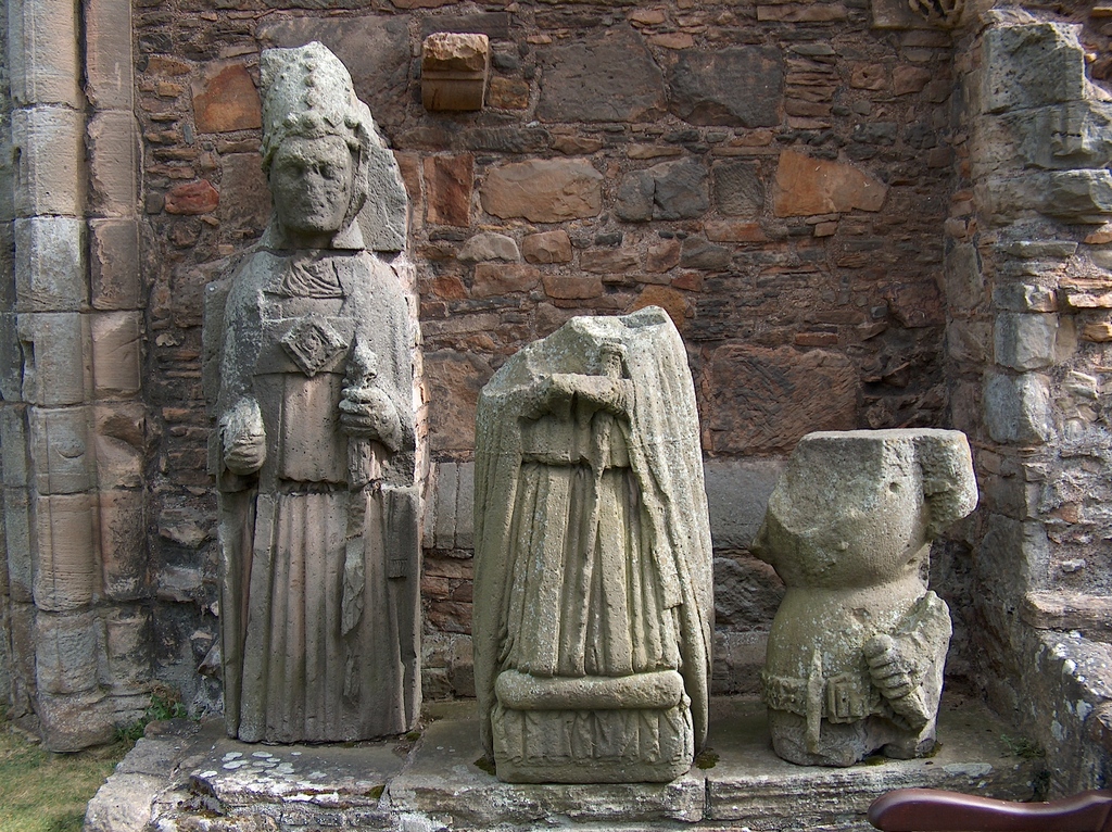 Elgin Cathedral stone statues