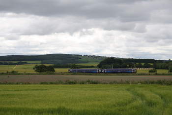 Train on the Inverness to Aberdeen Line at Kinloss